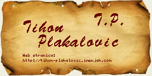 Tihon Plakalović vizit kartica